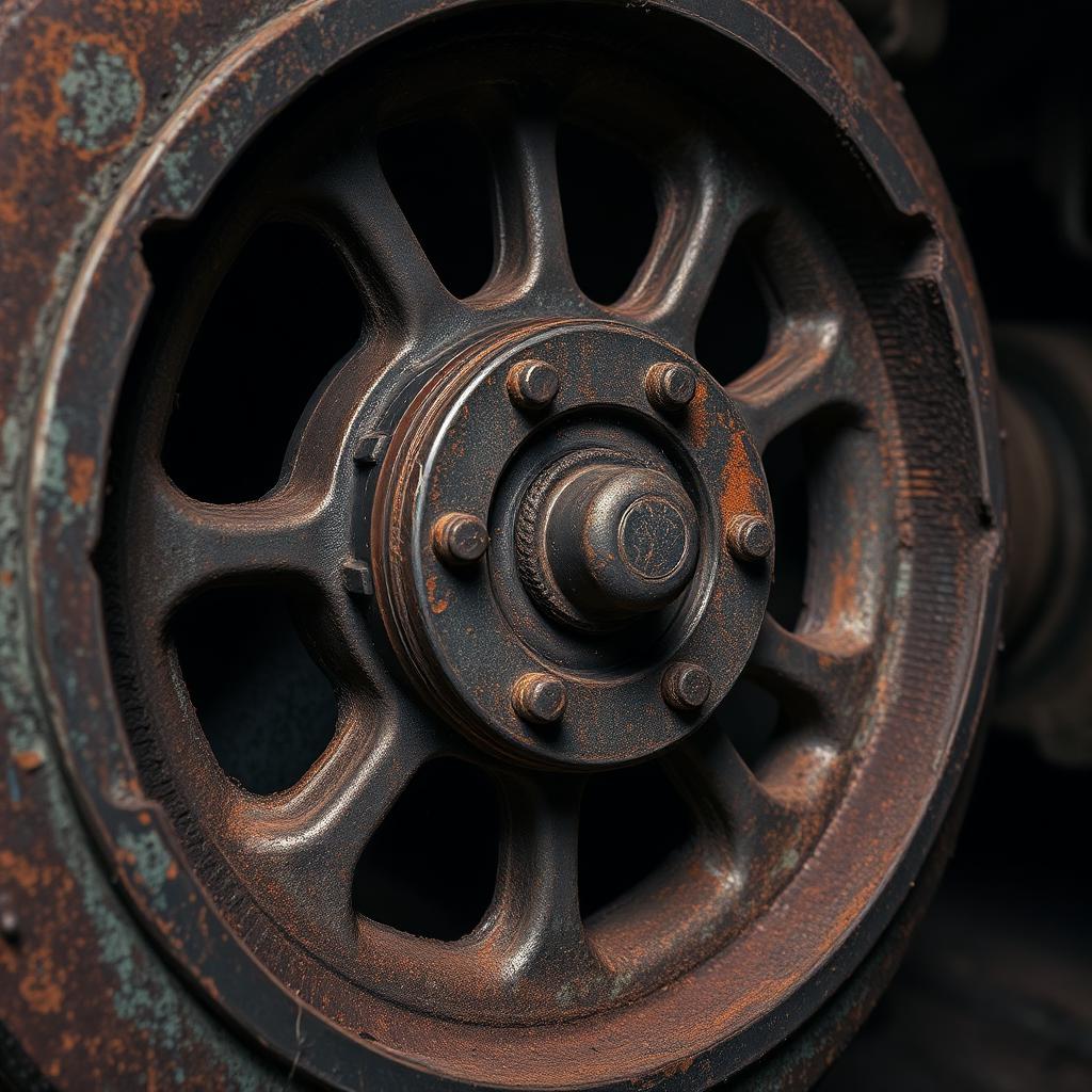 Componente industrial antes da recuperação